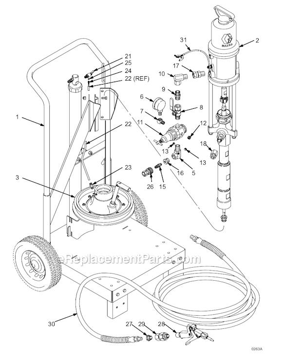 Graco 231-135 (Series A) Pneumatic Cart Mount Pump Page A Diagram