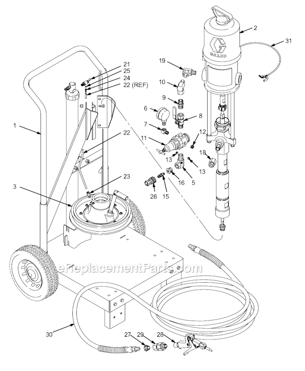 Graco 231-137 (Series A) Pneumatic Cart Mount Pump Page A Diagram
