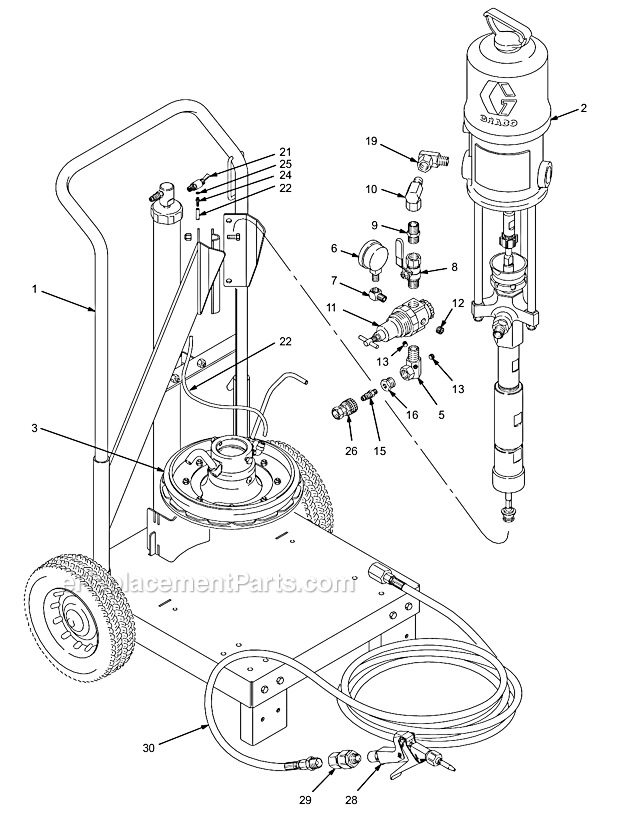 Graco 231-172 (Series A) Pneumatic Cart Mounted Pump Page A Diagram