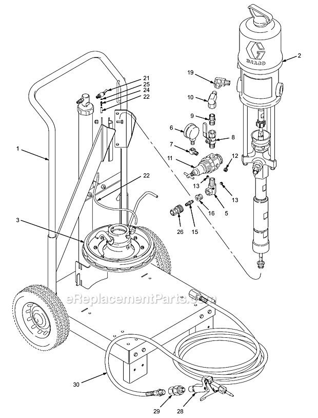 Graco 231-173 (Series A) Pneumatic Cart Mounted Pump Page A Diagram