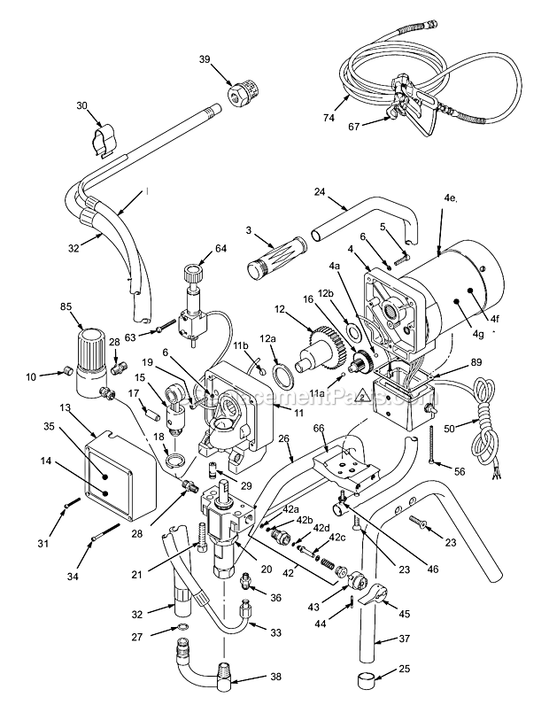 Graco 231-208 (Series B) 490 Airless Paint Sprayer Page A Diagram