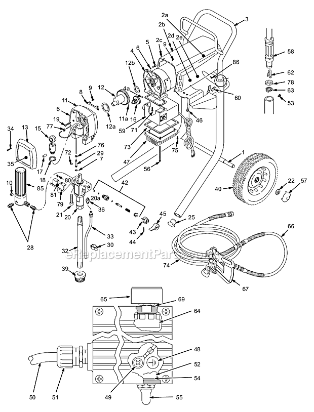 Graco 231-348 (Series B) Ultra Plus 600 Airless Paint Sprayer Page A Diagram