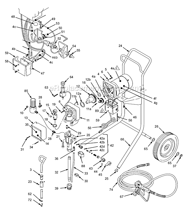 Graco 231-357 (Series A) 490 Airless Paint Sprayer Page A Diagram