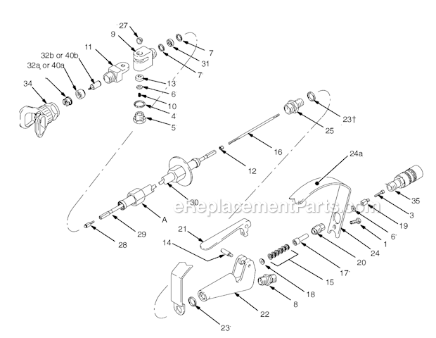 Graco 237768 (Series B) 1 Foot Hydra-Sprayer Pole Gun Page A Diagram