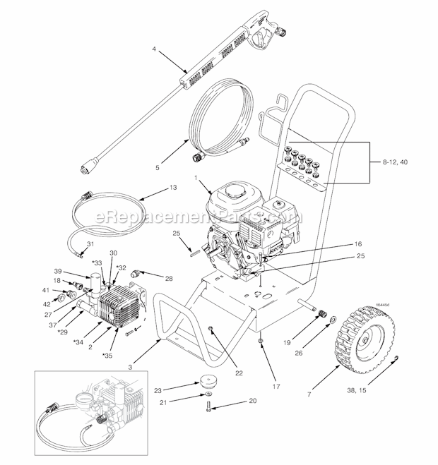 Graco 244390 (2730H) Pressure Washer w/6.5Hp Honda Motor Page A Diagram