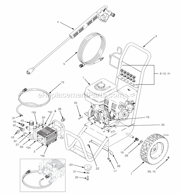 Graco 244392 (3340) Pressure Washer w/11Hp Honda Motor Page A Diagram