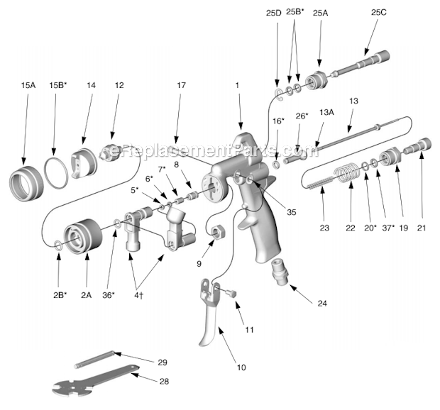 Graco 310692G Delta Spray XT Gun Page A Diagram