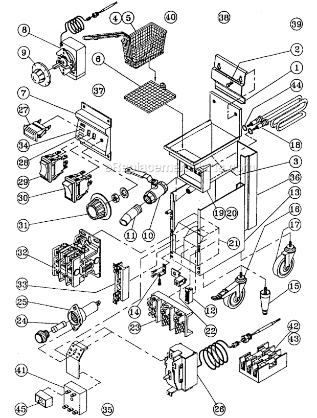 Grindmaster EF-30 Commercial Electric Fryer Page A Diagram