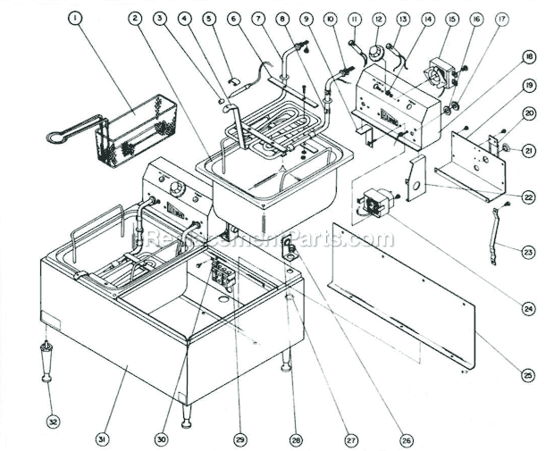 Grindmaster EL120 Commercial Electric Fryer Page A Diagram