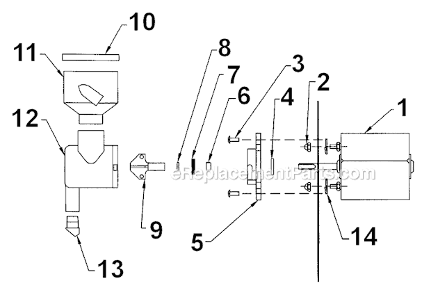 Grindmaster HC-2 Whipped Hot Chocolate Dispenser Whipper Assembly Diagram