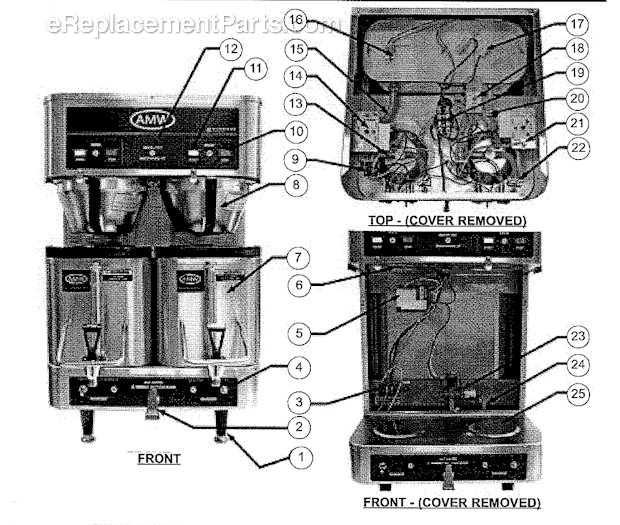 Grindmaster P300E Shuttle Brewer Page A Diagram