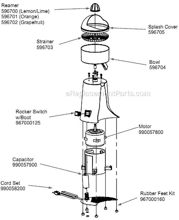 Hamilton Beach 1G96700 (A-B) Juicer Page A Diagram