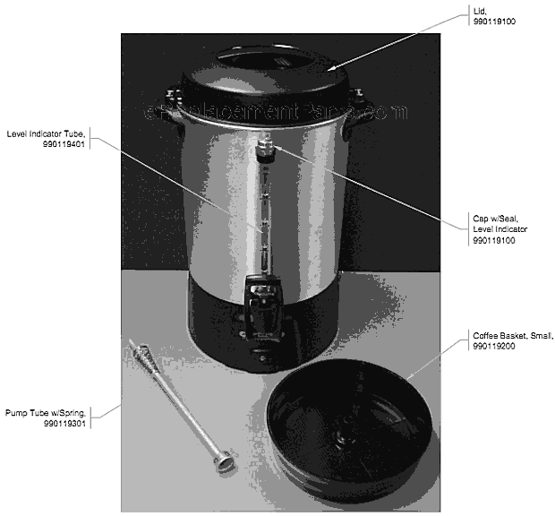 Hamilton Beach 45060 (A) Commercial Coffee Pot Page A Diagram