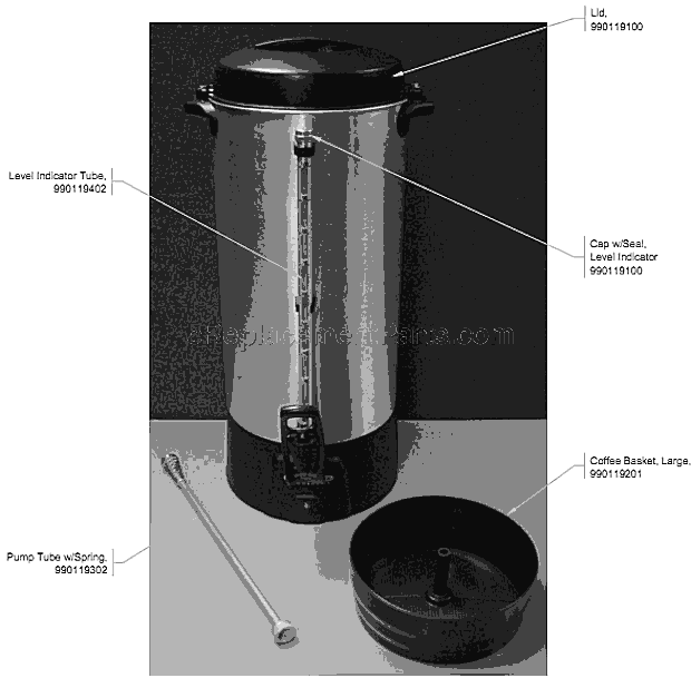 Hamilton Beach 45100C (A) Commercial Coffee Pot Page A Diagram