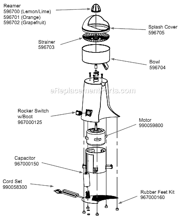 Hamilton Beach 96700 (A) Juicer Page A Diagram