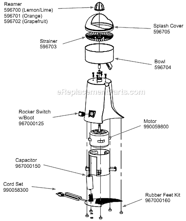 Hamilton Beach 96700 (B) Juicer Page A Diagram
