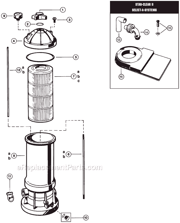 Hayward C1500 (Star-Clear II) Cartridge Filter Page A Diagram