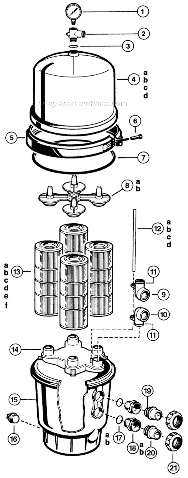 Hayward C2000 (Super Star-Clear) Cartridge Filter Page A Diagram