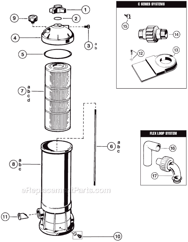 Hayward C250 (Star-Clear) Cartridge Filter Page A Diagram