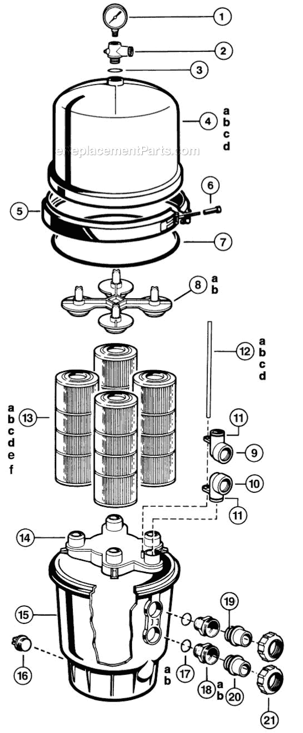 Hayward C3000 (Super Star-Clear) Cartridge Filter Page A Diagram
