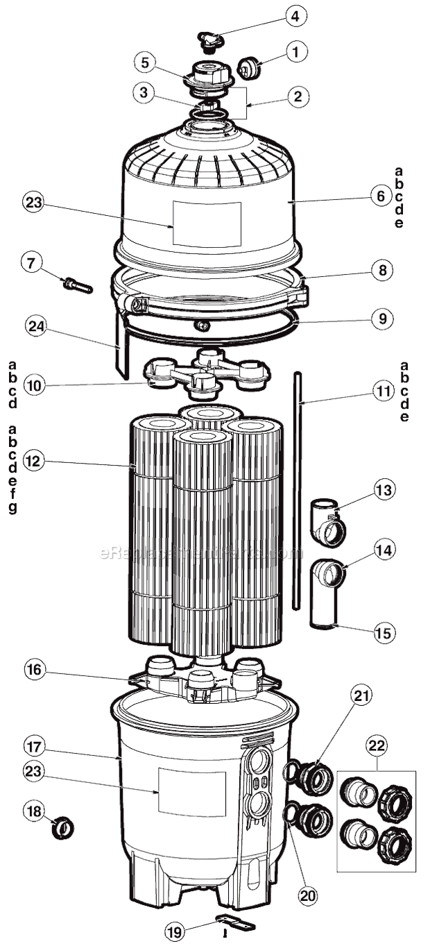 Hayward C3020 (Swim Clear) Cartridge Filter Page A Diagram