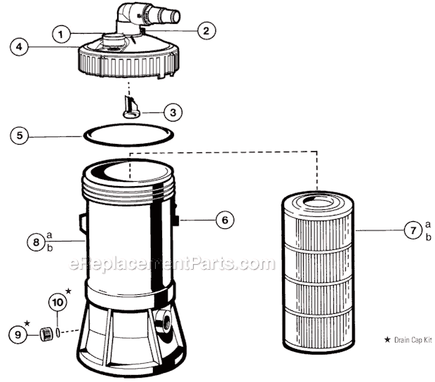 Hayward C550 (Easy-Clear) Cartridge Filter Page A Diagram