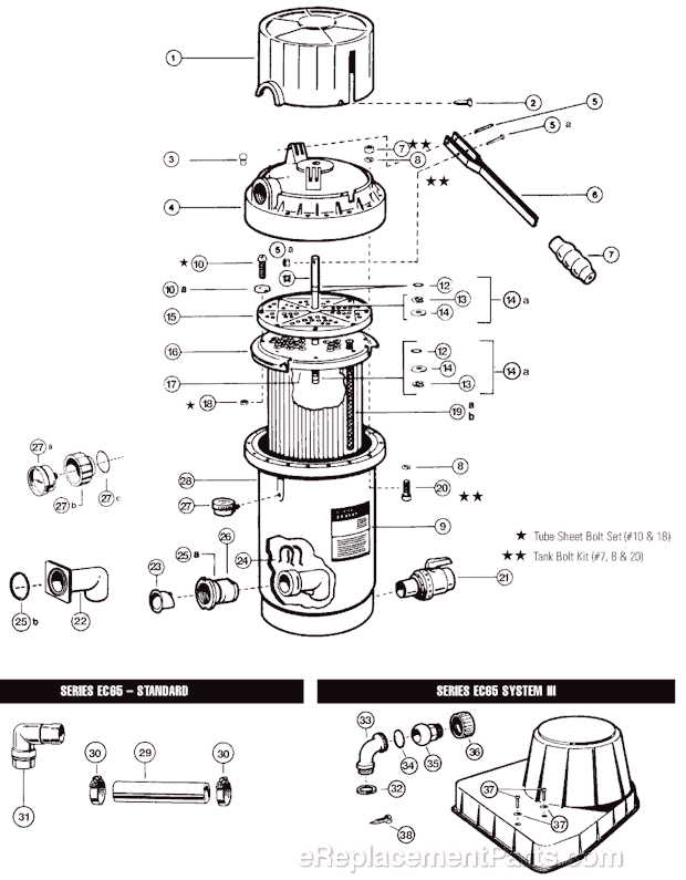 Hayward EC75A (Perflex) Extended Cycle D.E. Filter Page A Diagram