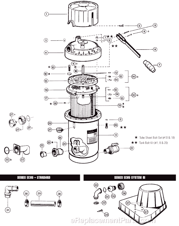 Hayward EC75 (Perflex) Extended Cycle D.E. Filter Page A Diagram