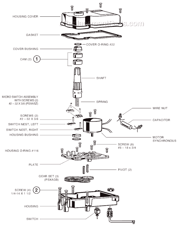 Hayward GVA Actuator Page A Diagram