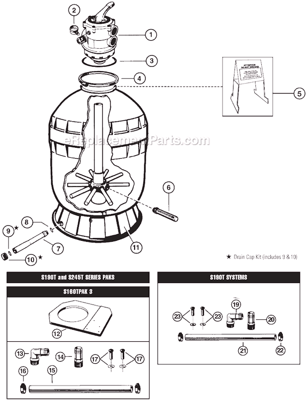 Hayward S245T Sand Filter Page A Diagram