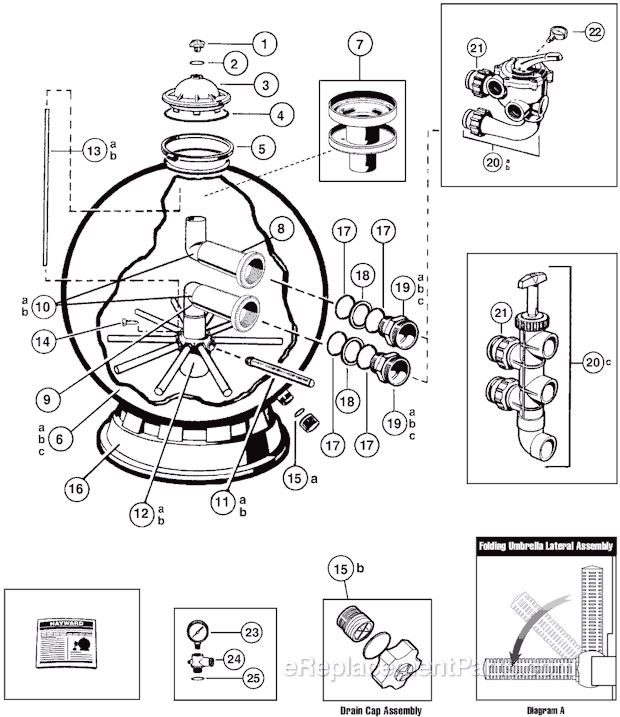 Hayward Pro Series Plus	PROSERIESP (S311SX) Sand Filter Page A Diagram