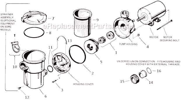 Hayward Power-Flo II POWERFII (SP1705) Above Ground & Self Priming Pump Page A Diagram