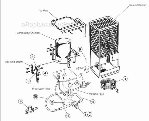 Heatstar HS125LP Gas-Fired Infrared Portable Construction Heater Page A Diagram