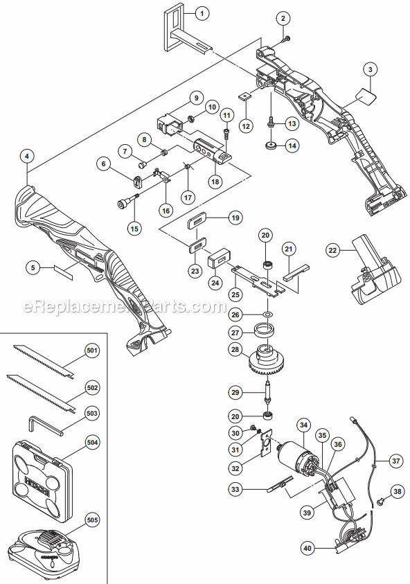 Metabo HPT (Hitachi) CR10DL Cordless Reciprocating Saw Page A Diagram