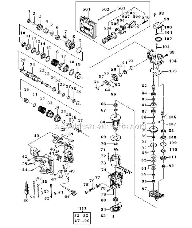 Metabo HPT (Hitachi) DH28PC Rotary Hammer Page A Diagram