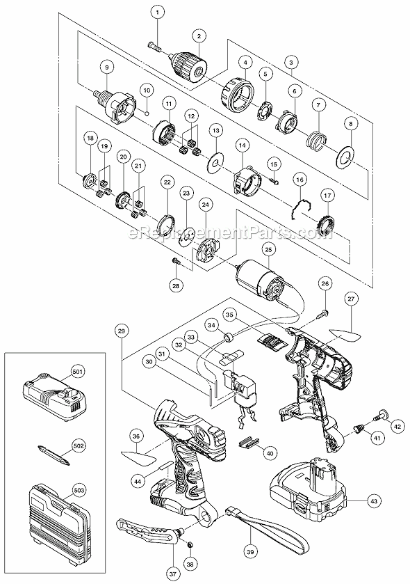 Metabo HPT (Hitachi) DS18DFL(PC) 18V 1.5Ah Lithium Ion Driver Drill Page A Diagram