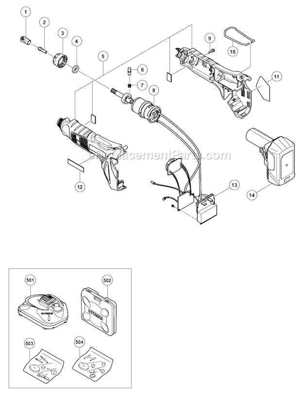 Metabo HPT (Hitachi) GP10DL Cordless Mini Grinder Page A Diagram