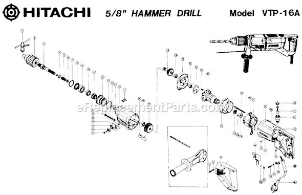 Metabo HPT (Hitachi) VTP-16A Hammer Drill Page A Diagram