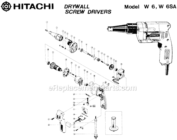 Metabo HPT (Hitachi) W6 Drywall Screwdriver Page A Diagram