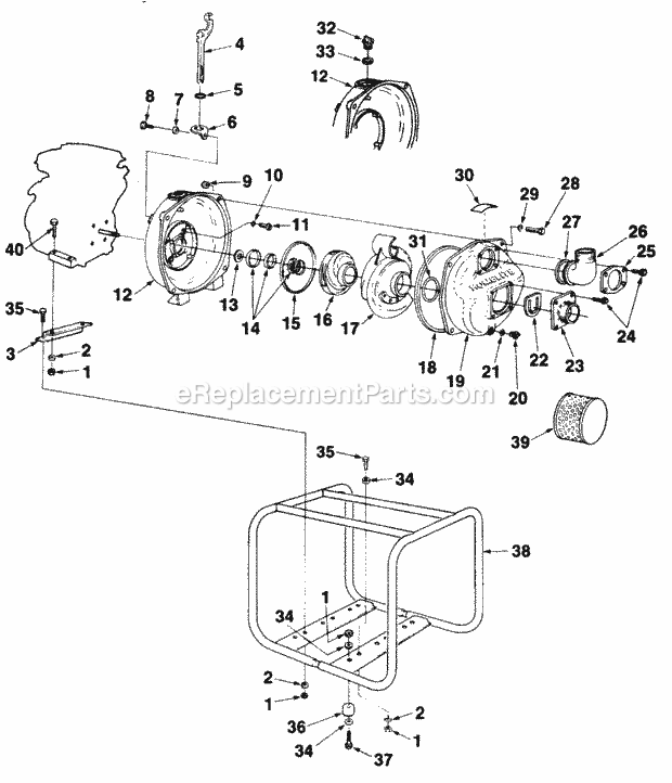 Homelite 111R2 (UT-01585) 4-Cycle Engine Driven Centrifugal Pump Pump Diagram