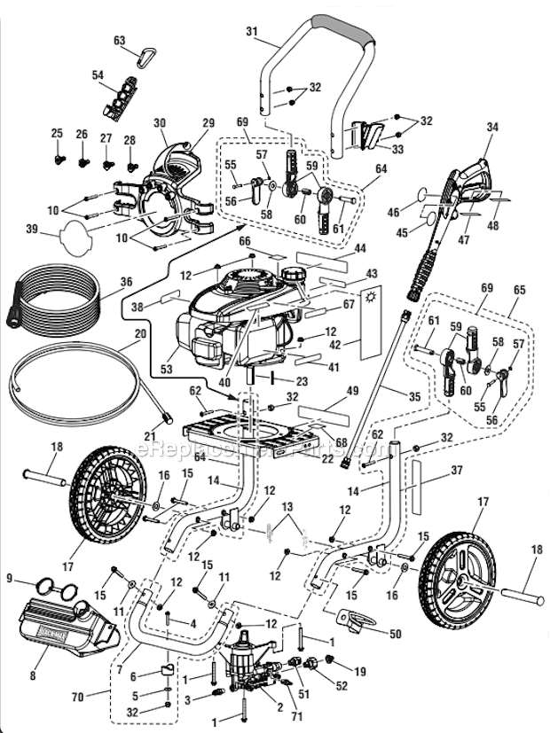 Homelite BM80919 2700 PSI Pressure Washer Page A Diagram