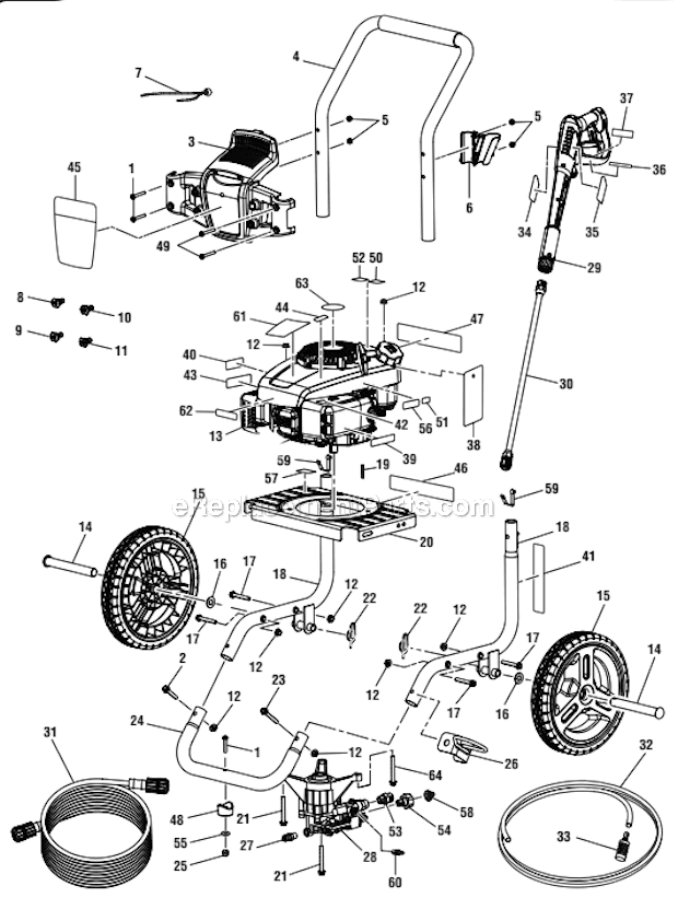 Homelite GC80747 G-Clean Pressure Washer Page A Diagram