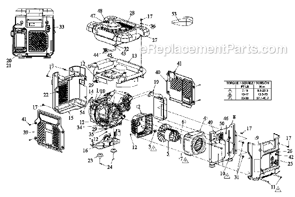 Homelite HG1800 1800 Watt Portable Generator General Assembly Diagram