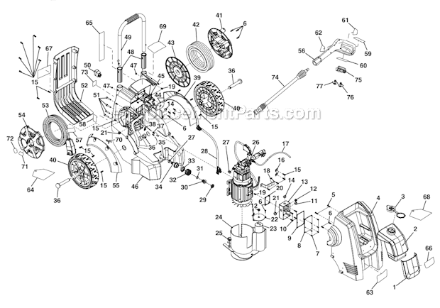Homelite PS171433 Pressure Washer Page A Diagram