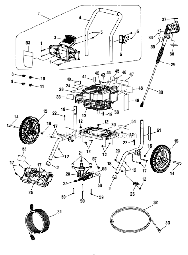 Homelite PS282411 Pressure Washer Page A Diagram