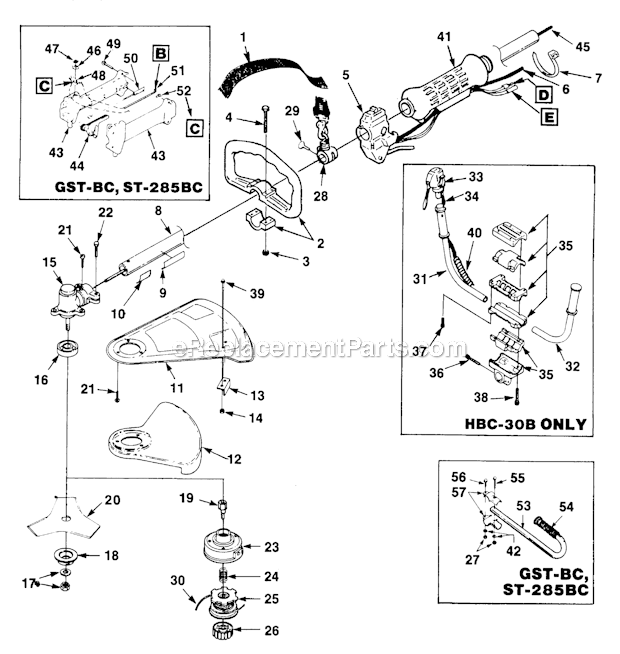 Homelite ST385BC (UT-15040-E) String Trimmer Page A Diagram