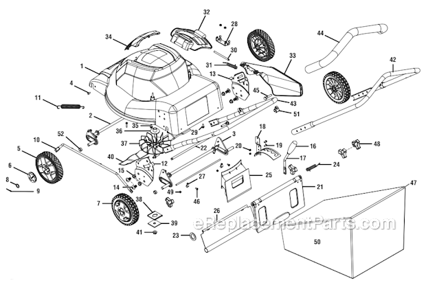 Homelite UT13124 Electric Lawn Mower Page A Diagram