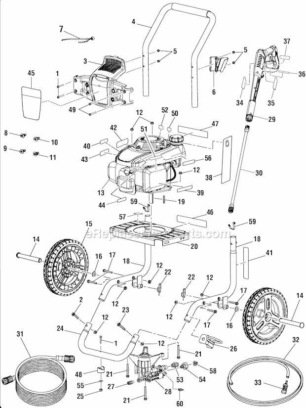 Homelite UT80993 Pressure Washer Page A Diagram