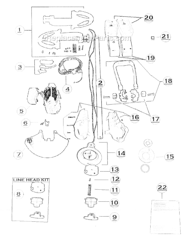 Weed Eater WLT24 24 V Cordless Line Trimmer Page A Diagram