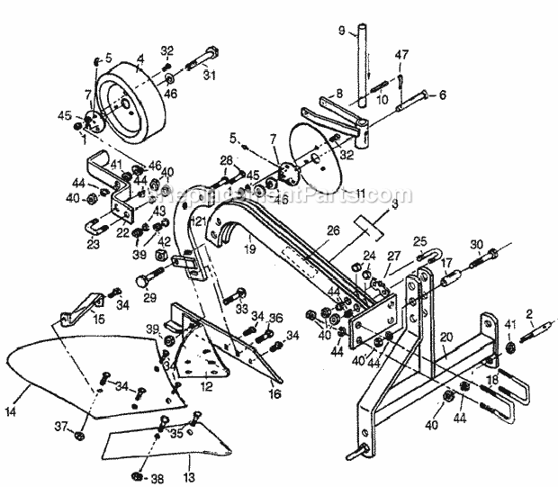 Honda PL752A (Type A) Lawn Tractor Moldboard Plow Diagram